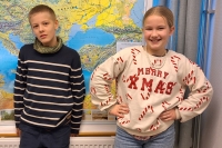 Erik Heggerudstad og Linnea Berg representerer 6.trinn ved Nes skole