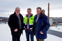 Kjell Baug, viseadministrerende direktør Ringeriks-Kraft, Rolf Jarle Aaberg, CEO Treklyngen, Pelle Gangeskar, næringsutviklingssjef Ringerike Utvikling.