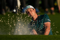 Viktor Hovland slet på siste runde av US Masters. 