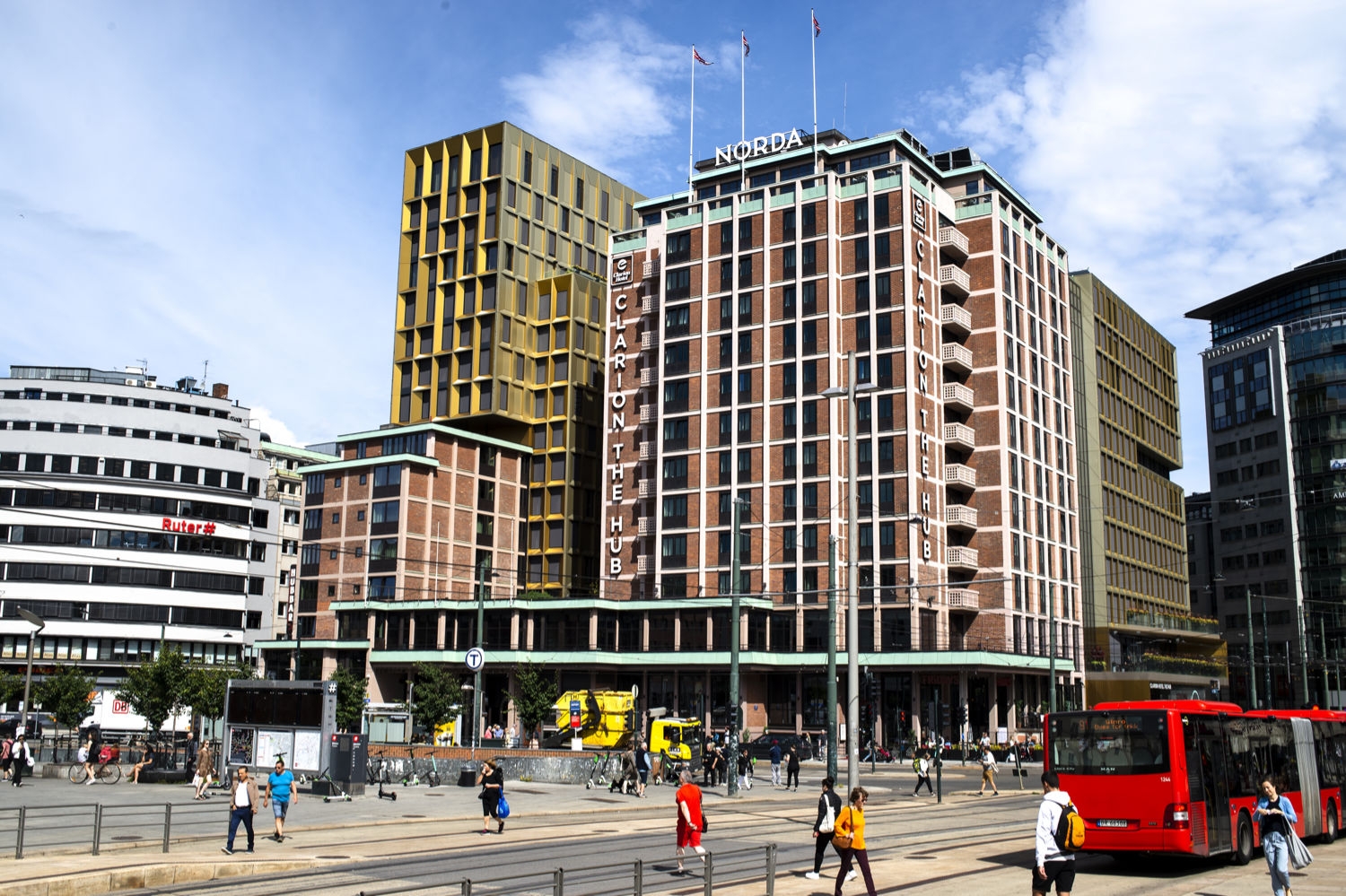 Hotellet Clarion The Hub på Jernbanetorget i Oslo er et av hotellene som blir rammet av streik – etter at det er brudd i meklingen mellom Fellesforbundet og NHO Reiseliv.